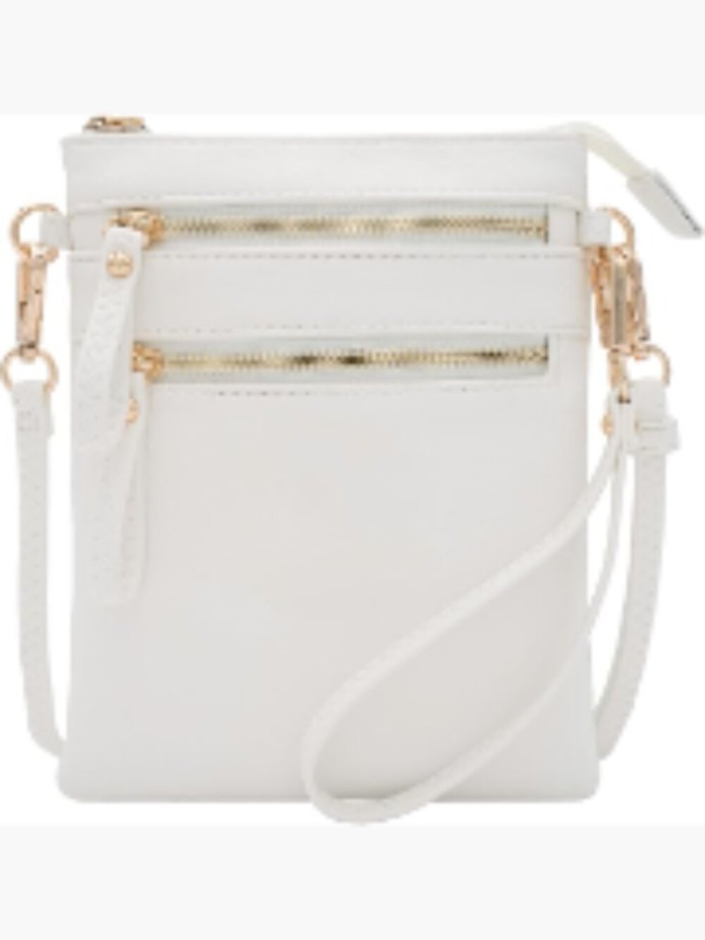 Small Crossbody Bag Multi Zip Pockets Detachable Wristlet Lightweight Travel